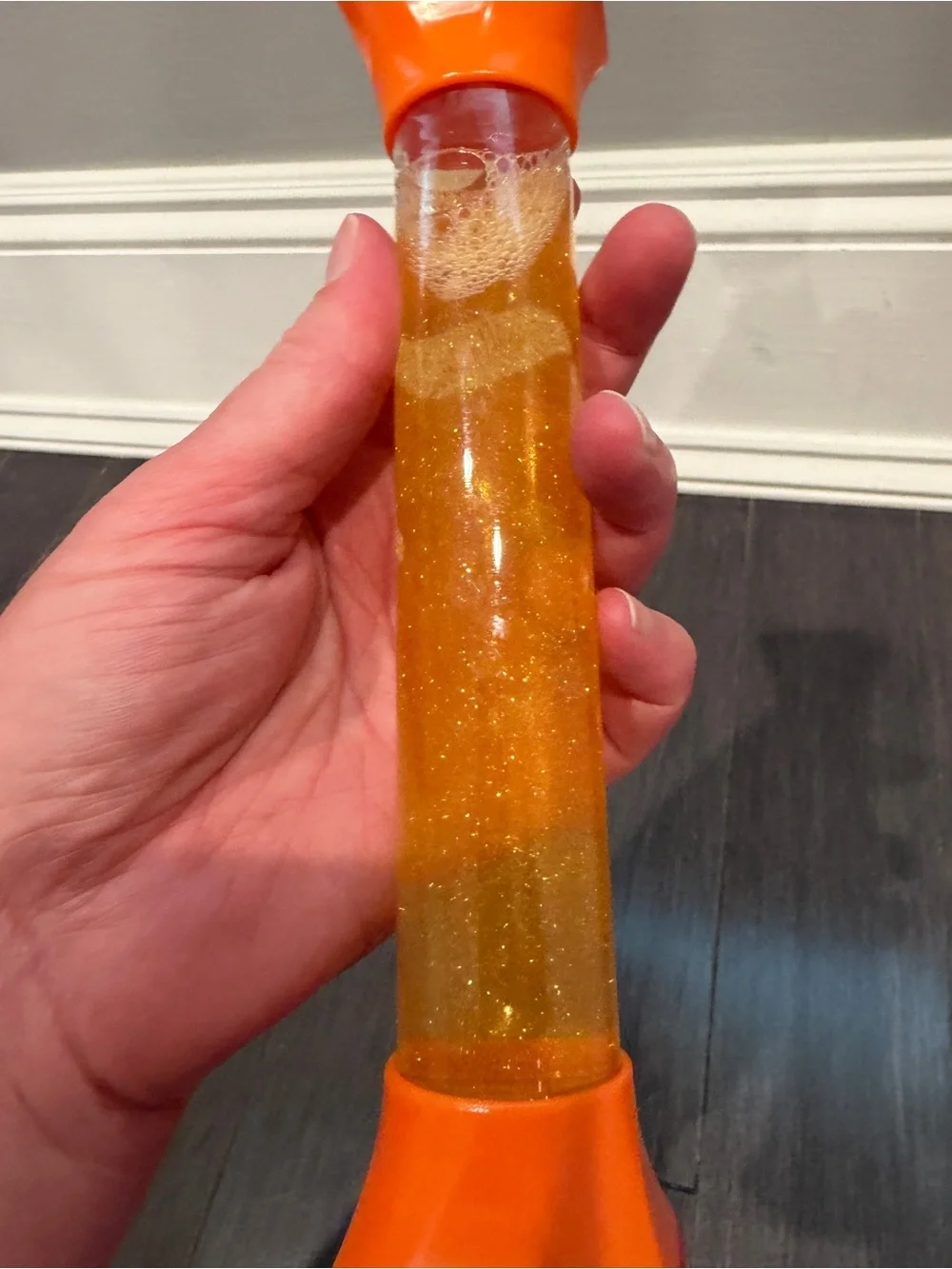 Hand2Mind Sparkling Orange Glitter Sensory Tube for Kids Calm Down Corner